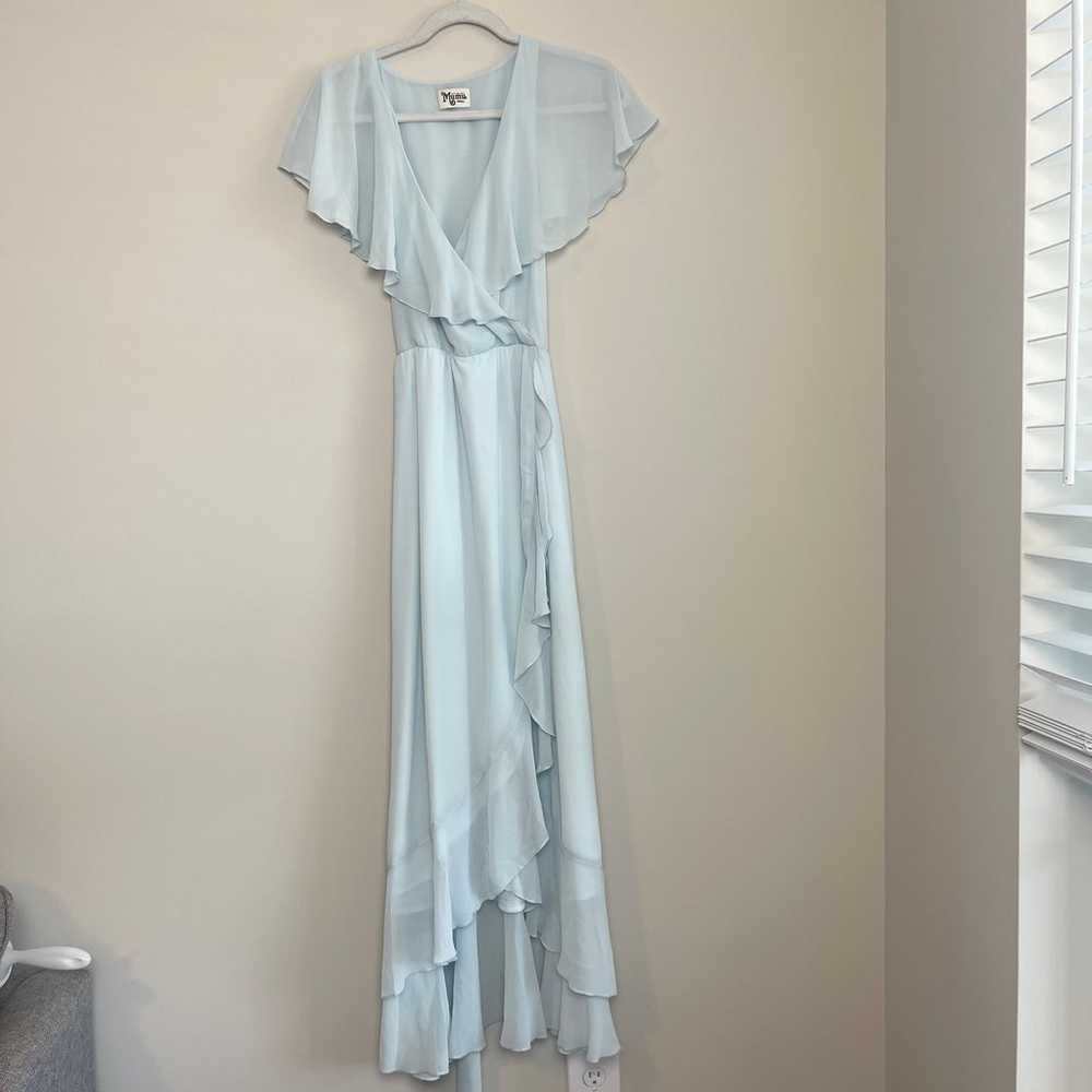 Show Me Your MuMu Jess Ruffle Midi Dress Silver S… - image 2