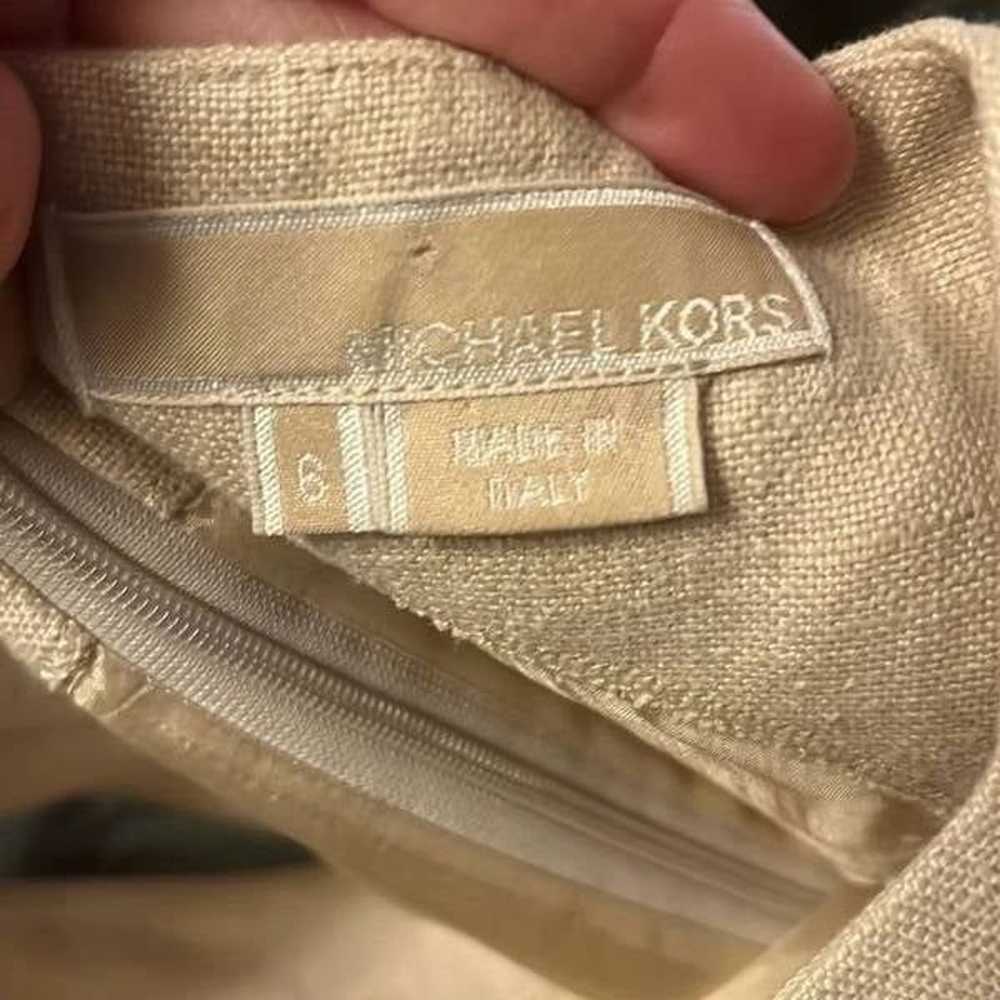 Michael Kors size 6 tan 100% linen lined sleevele… - image 2