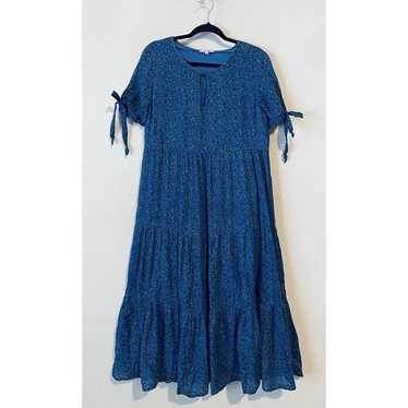 Madewell Dress Womens Medium Blue Floral Cotton G… - image 1