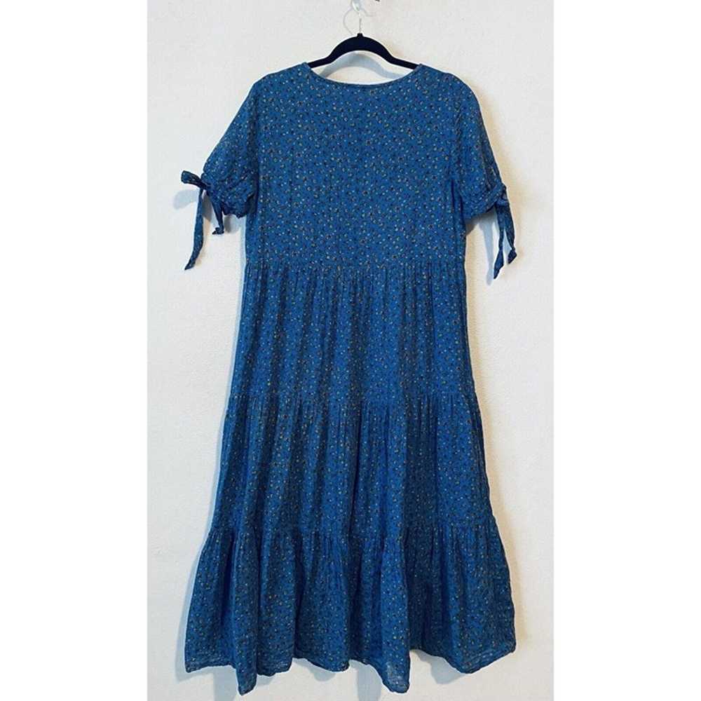 Madewell Dress Womens Medium Blue Floral Cotton G… - image 5