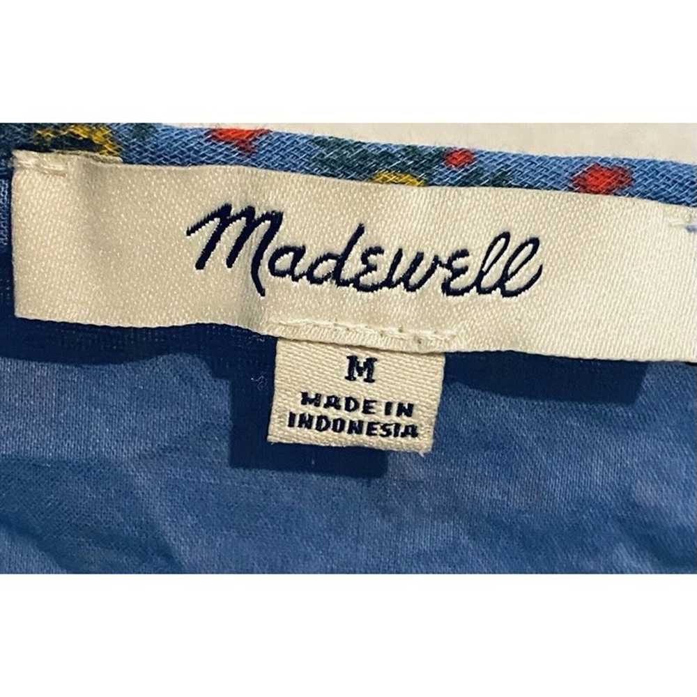 Madewell Dress Womens Medium Blue Floral Cotton G… - image 8