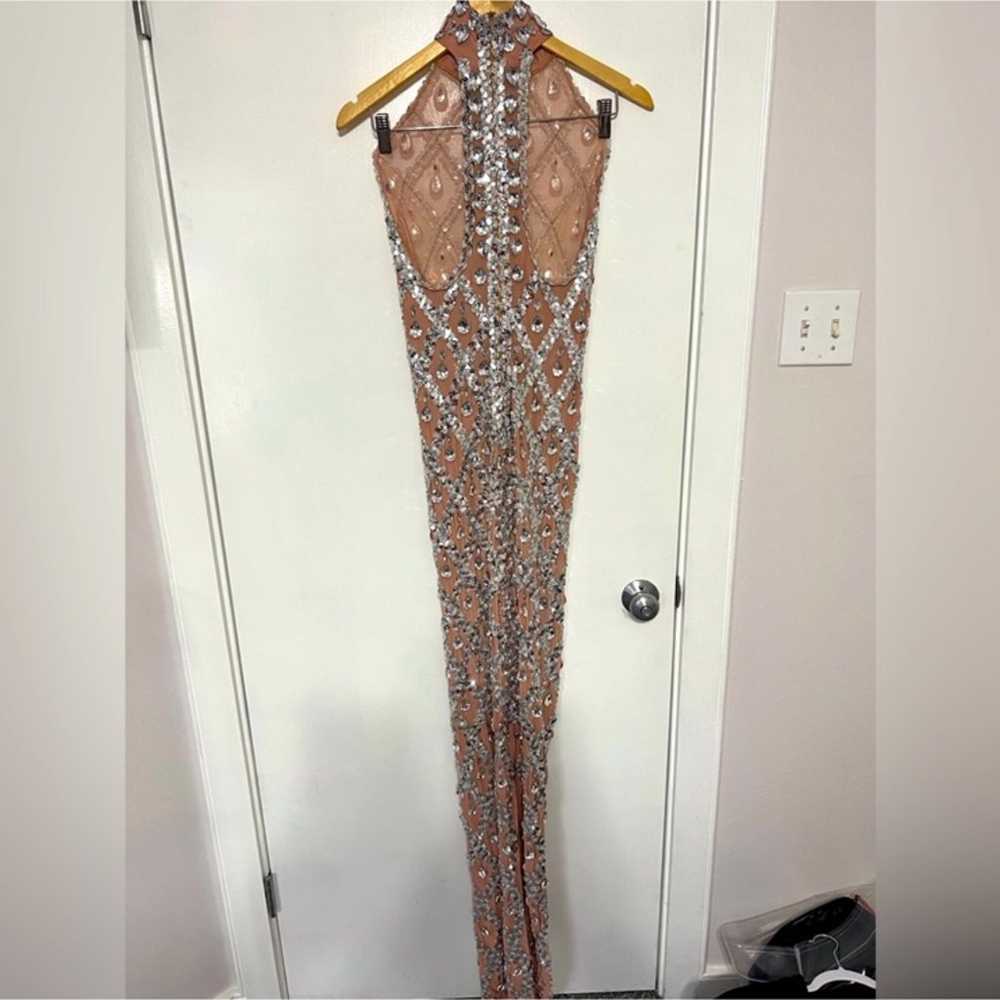 NWOT Silver Rhinestone Formal Gown (S) #120 - image 3