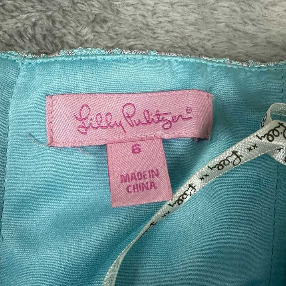 Lilly Pulitzer Size 6 Womens Baby Blue and Silver… - image 3