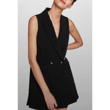 ZARA Sleeveless Blazer Mini Dress Black Double Bre