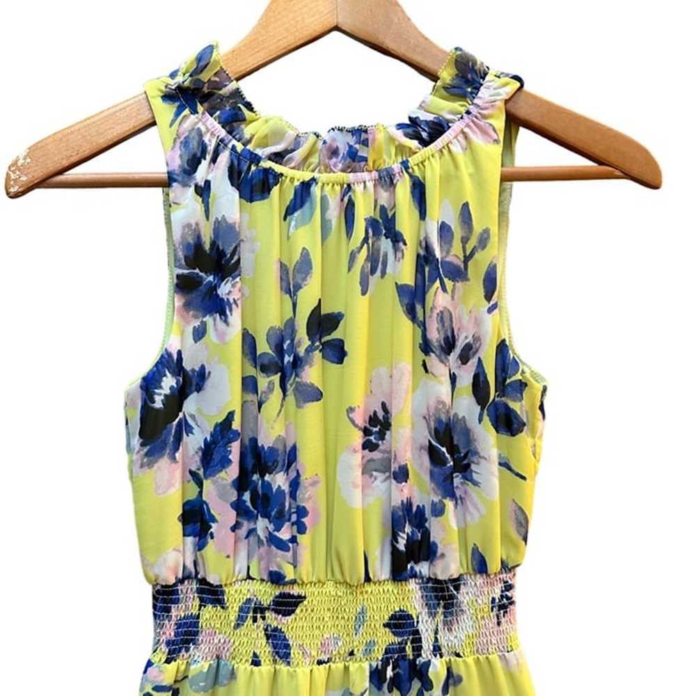 Eliza J Yellow Floral Asymmetric Ruffled Tiered M… - image 3