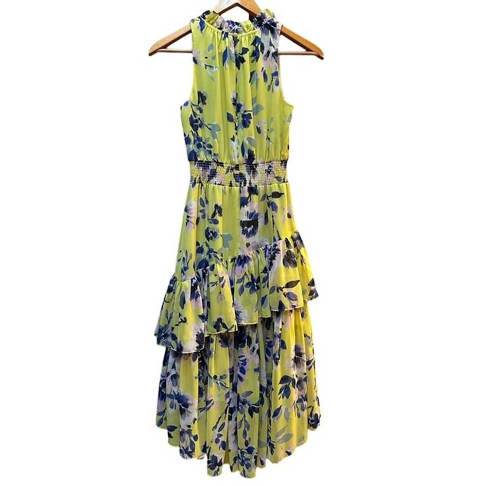 Eliza J Yellow Floral Asymmetric Ruffled Tiered M… - image 5