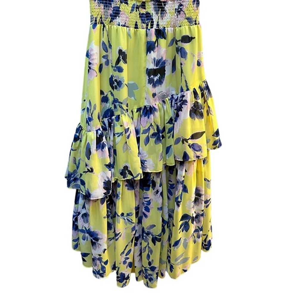 Eliza J Yellow Floral Asymmetric Ruffled Tiered M… - image 7