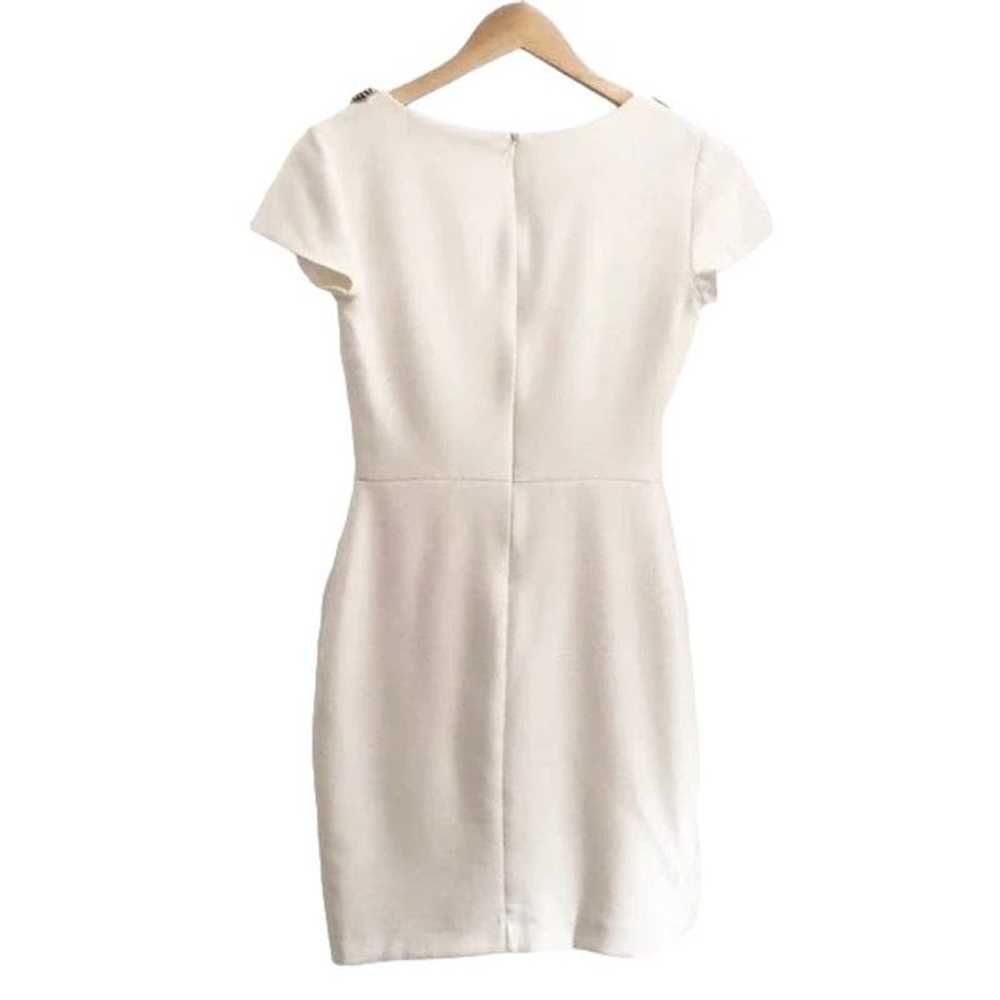 Zara Embellished V-Neck Dress Cream Size Small - image 2