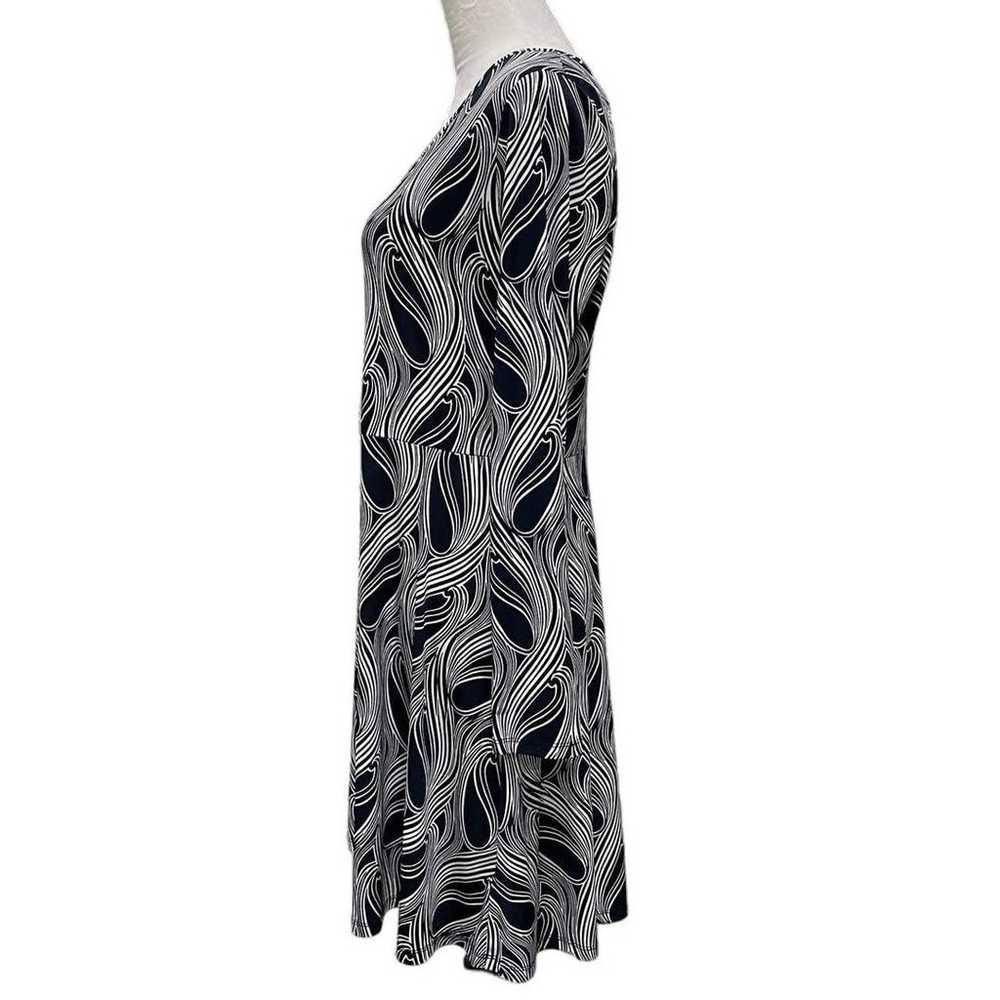 Michael Kors Printed Shift Dress Womens Sz L Blac… - image 2