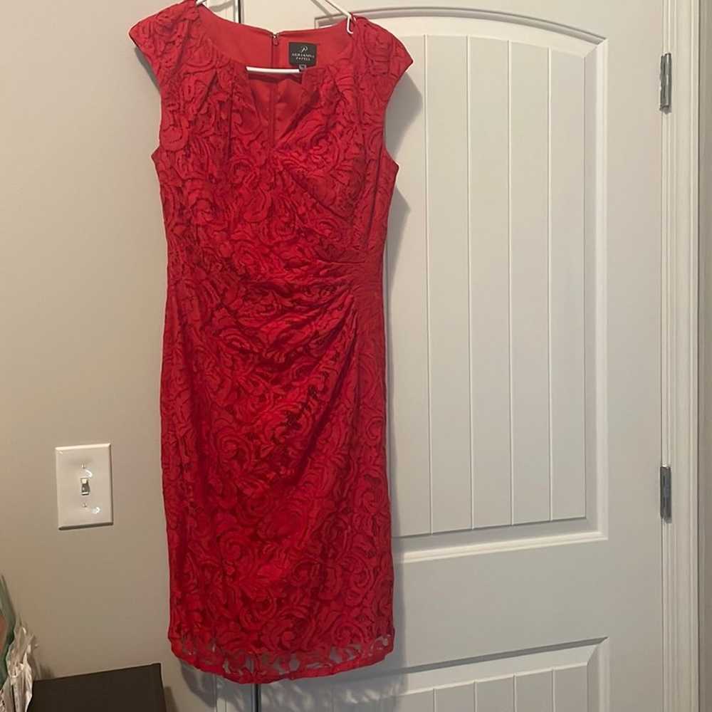 Adrianna Papell dress Red Lace size 8 - image 1
