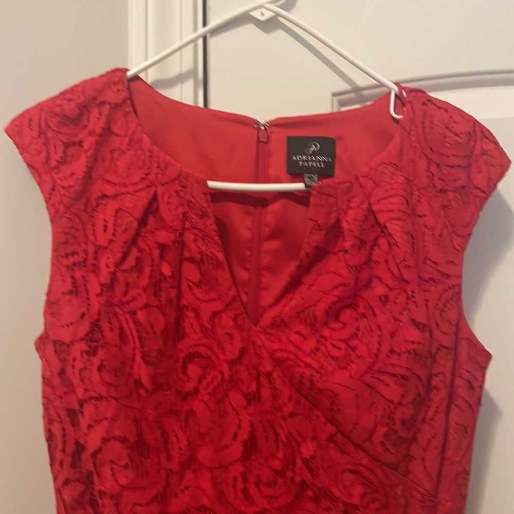 Adrianna Papell dress Red Lace size 8 - image 2
