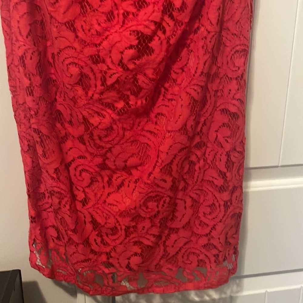 Adrianna Papell dress Red Lace size 8 - image 4