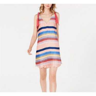 Foxiedox Striped Crinkle-Pleated Dress Size XL Sum