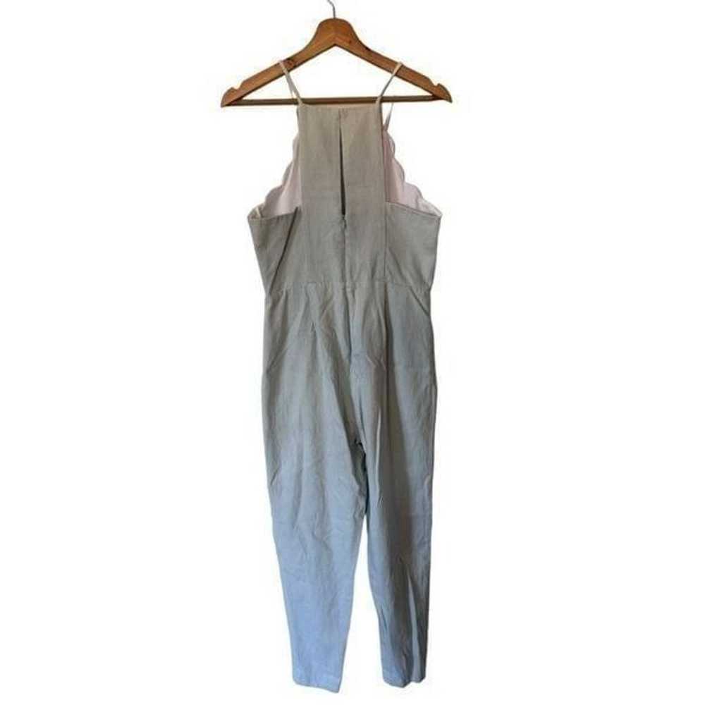 BCBGeneration Light Wash Denim Jumpsuit Scalloped… - image 3