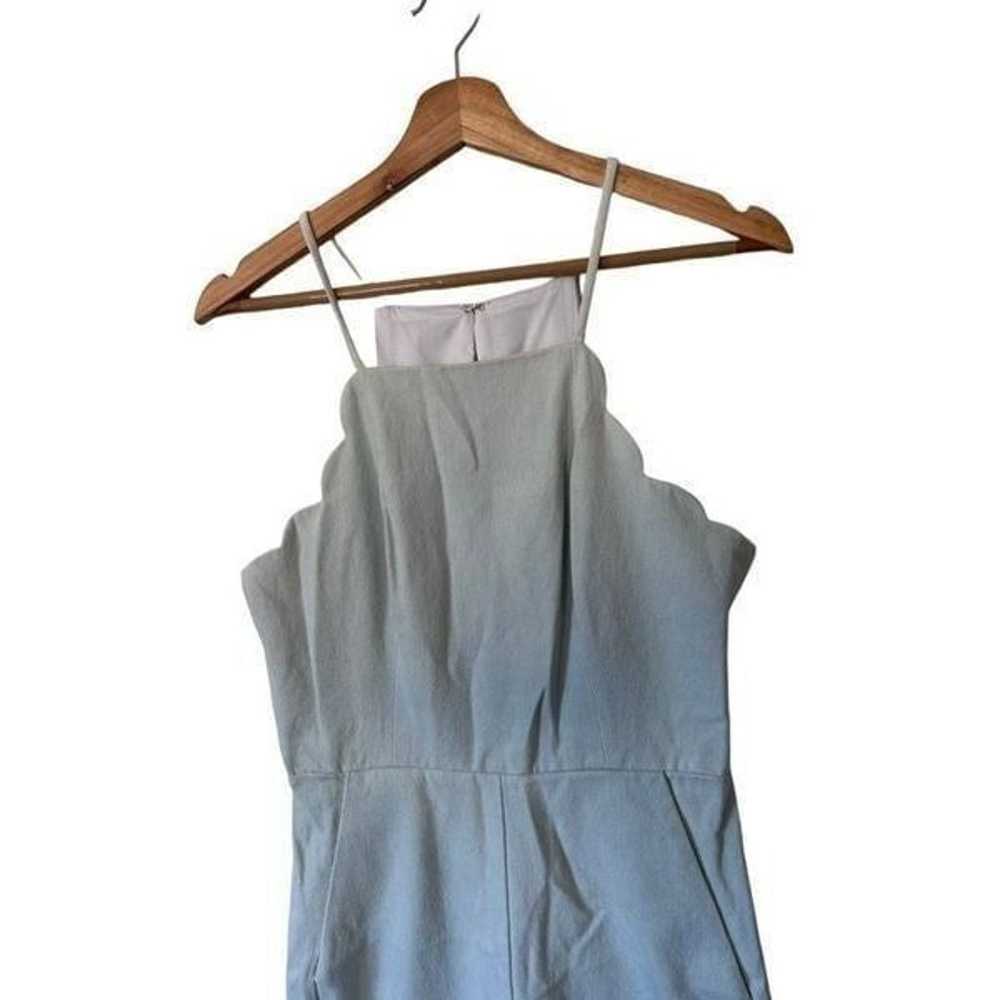 BCBGeneration Light Wash Denim Jumpsuit Scalloped… - image 5