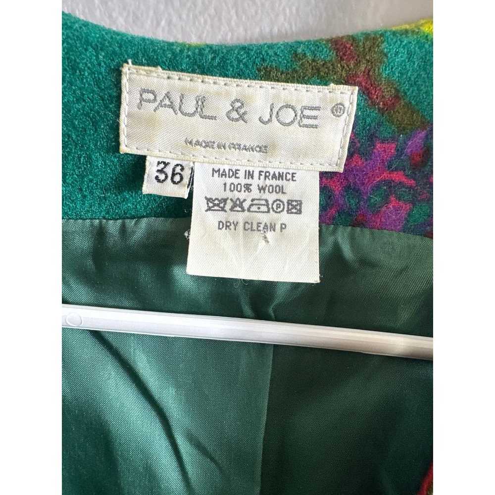 Paul & Joe lightweight wool floral Dress Green wi… - image 4