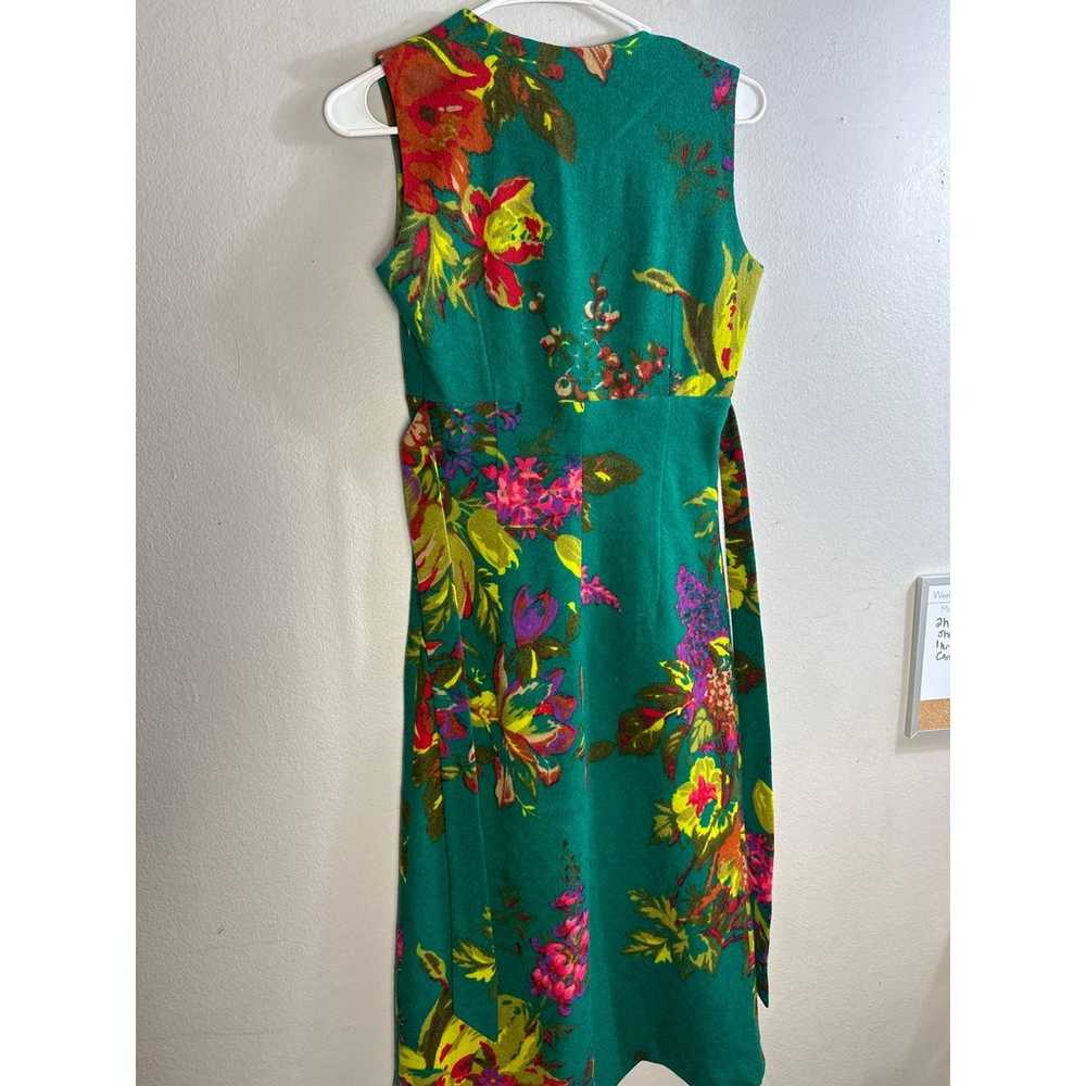 Paul & Joe lightweight wool floral Dress Green wi… - image 5