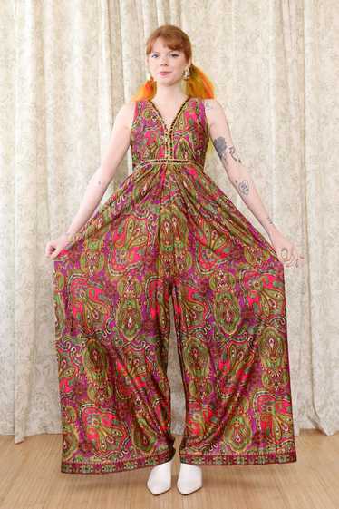 Swanky Sequined Paisley Jumpsuit XS