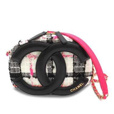 Product Details Chanel Pink and Black CC Tweed Ca… - image 1