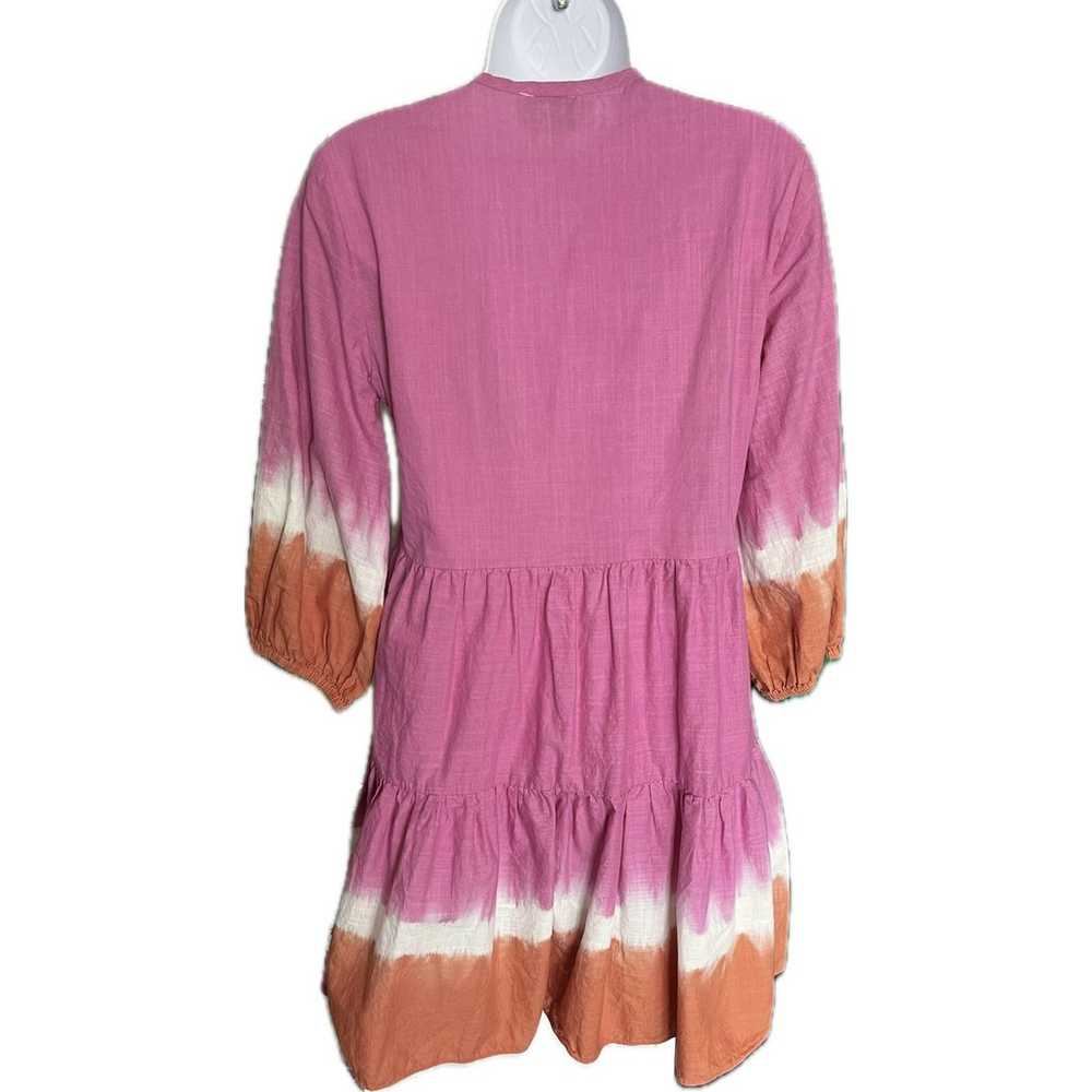 Sachin & Babi Tie Dye Pink & Orange Coco Split Ne… - image 3