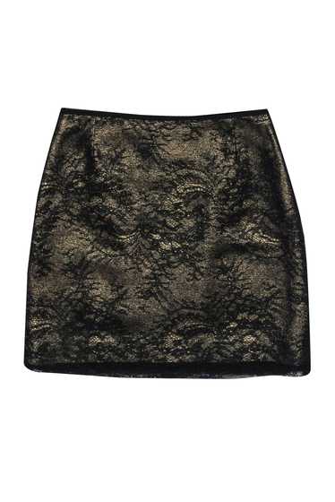 Elie Tahari - Gold & Black Lace Skirt Sz 4