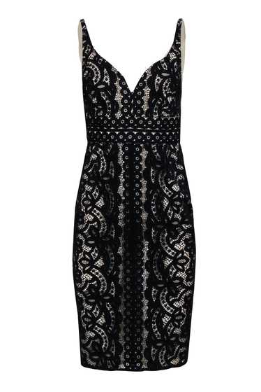 Lover - Sleeveless Black Illusion Lace Midi Dress 