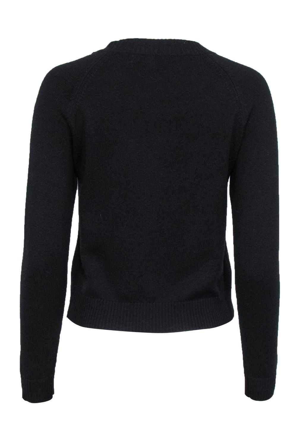 Milly - Black Wool Sweater w/ Cutout Sz P - image 3