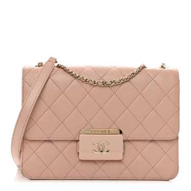 CHANEL Sheepskin Quilted Beauty Lock Flap Pink - image 1