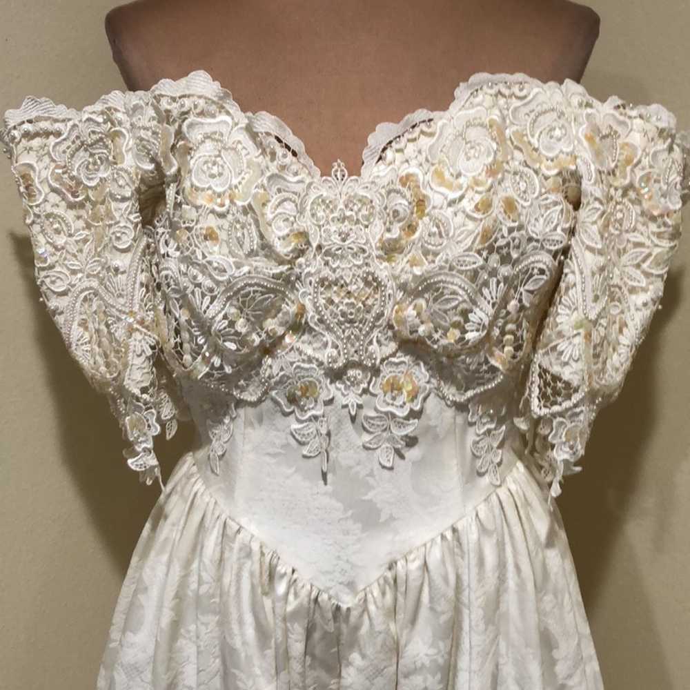 Vintage Jessica McClintock Wedding Gown Size XS I… - image 2