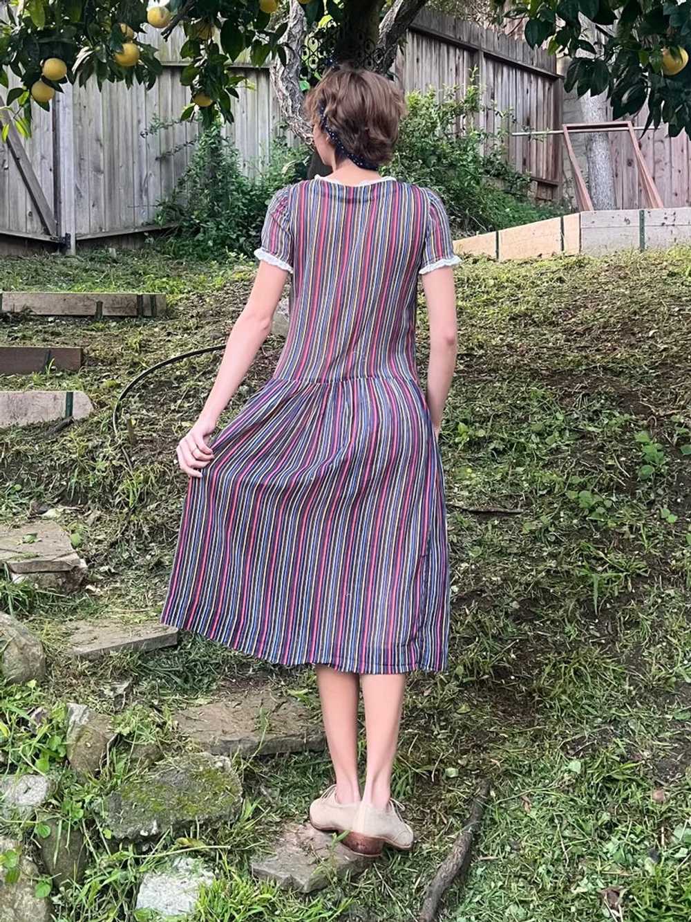 The Nico Dress - Vintage 1940s cotton voile strip… - image 6