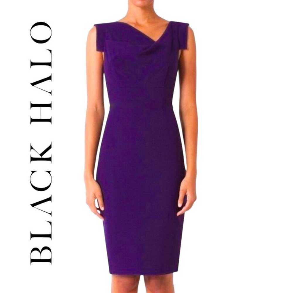 Black Halo Jackie O Purple Sheath Dress - image 1