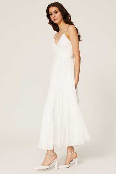 Ieena for Mac Duggal White Sleeveless Midi Dress