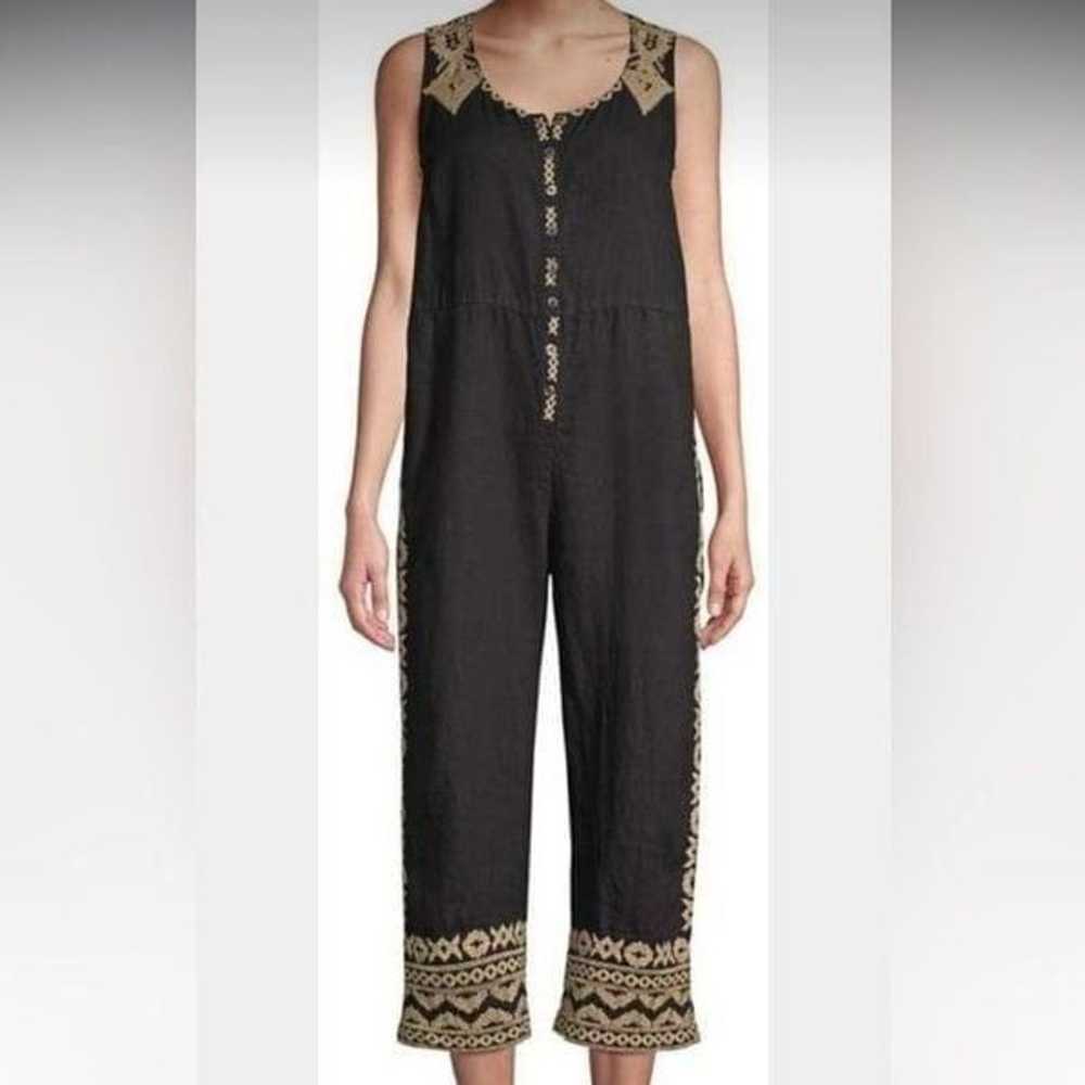 Johnny Was Tracy Easy Embroidered Crop Linen Blac… - image 2