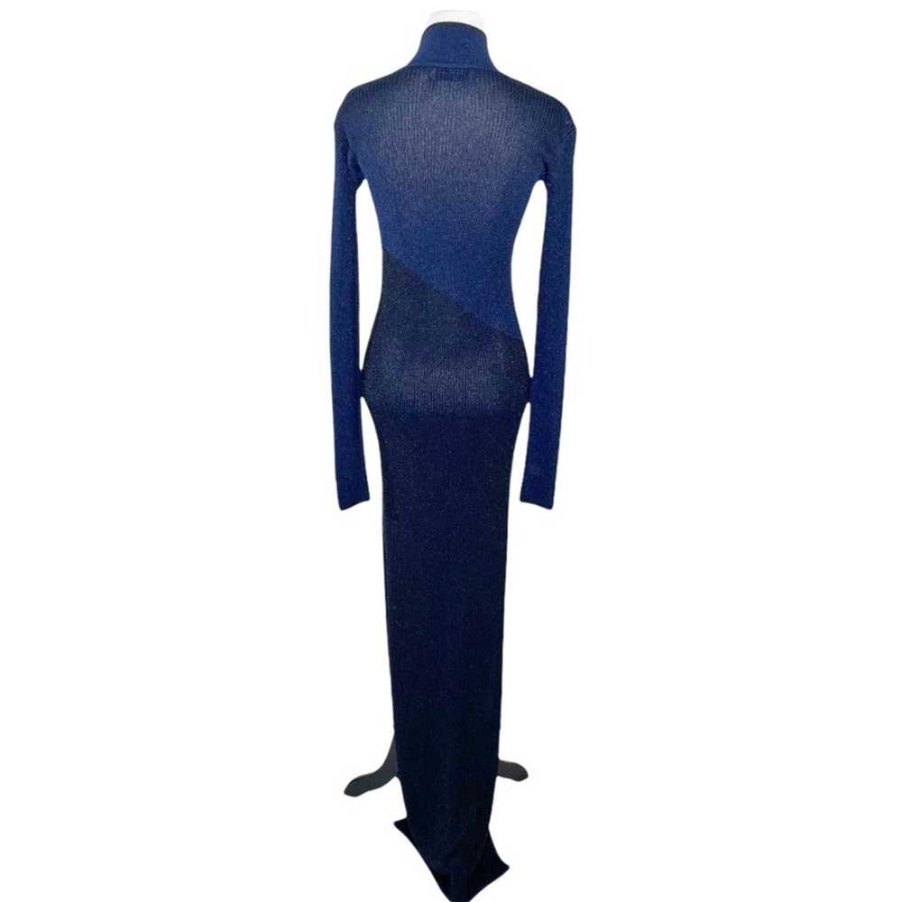 La Ligne Mel Two-Tone Metallic Ribbed Knit Dress - image 2