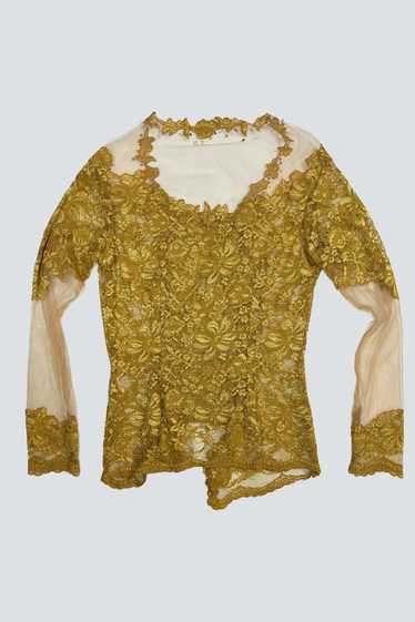 Lace/Mesh Top - Gold