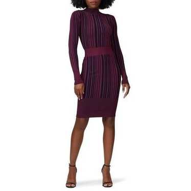 Hervé Léger Striped Sheath Knit Dress in Purple X… - image 1