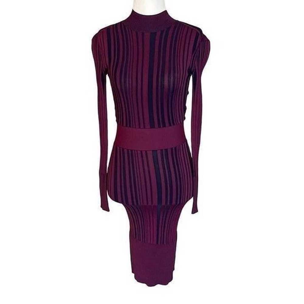 Hervé Léger Striped Sheath Knit Dress in Purple X… - image 5