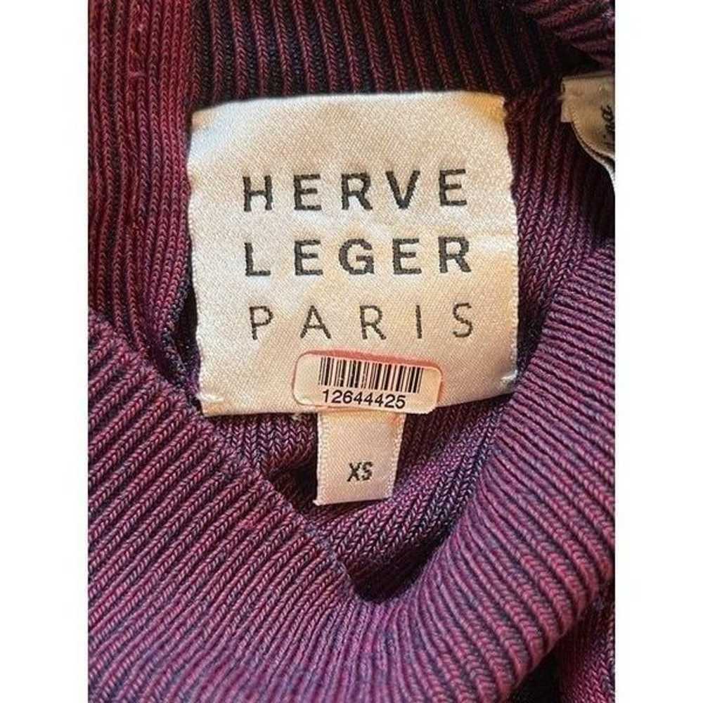 Hervé Léger Striped Sheath Knit Dress in Purple X… - image 8
