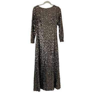 Vintage Jill Richards Dress Womens 12 Gold Black S