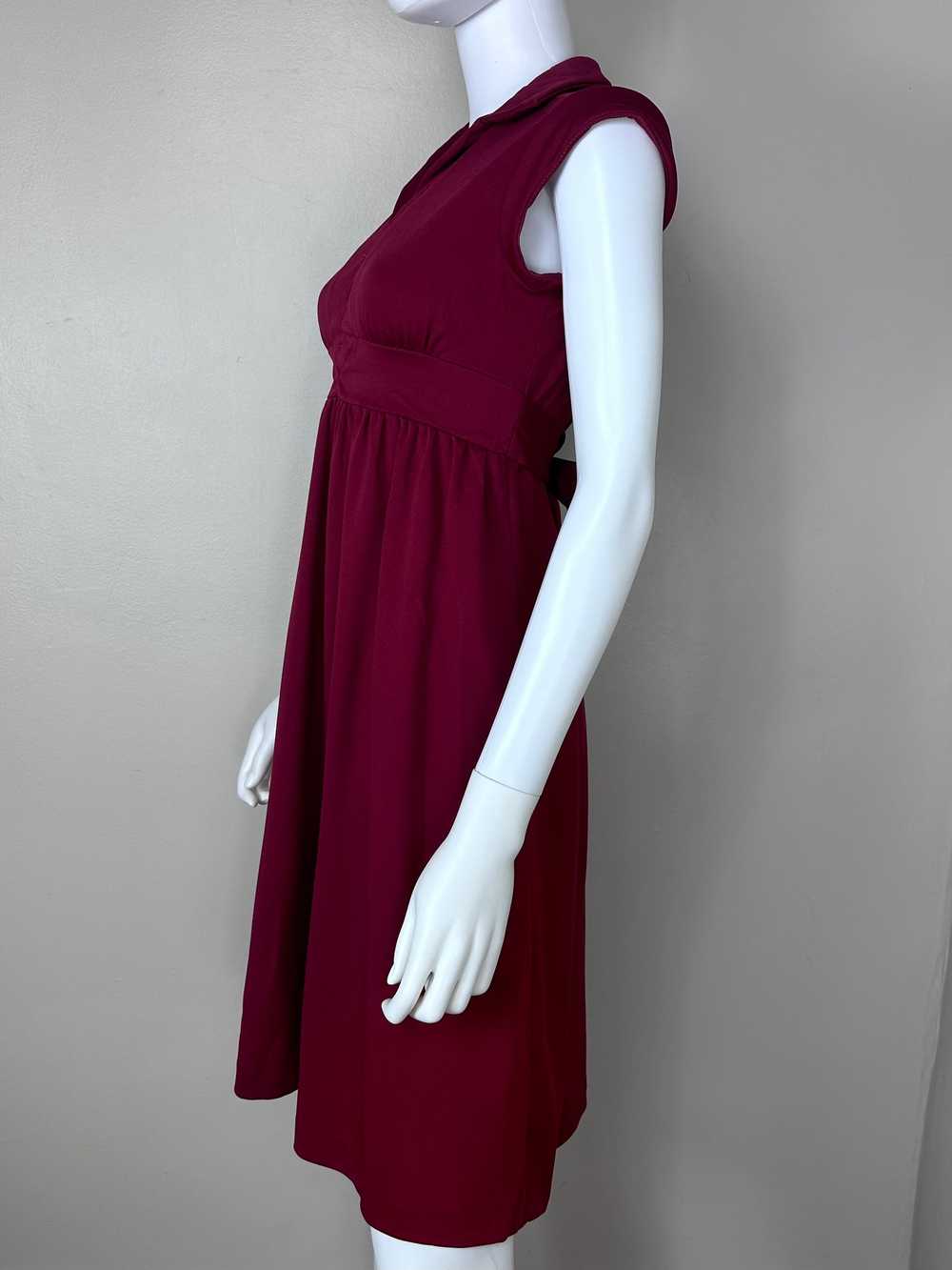 1970s Burgundy Sleeveless Dress, Handmade Size Sm… - image 3