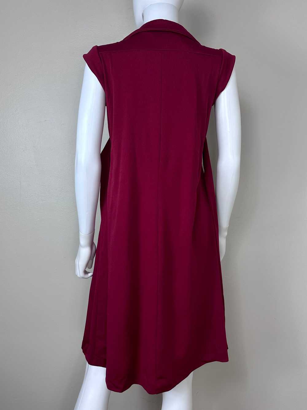 1970s Burgundy Sleeveless Dress, Handmade Size Sm… - image 4