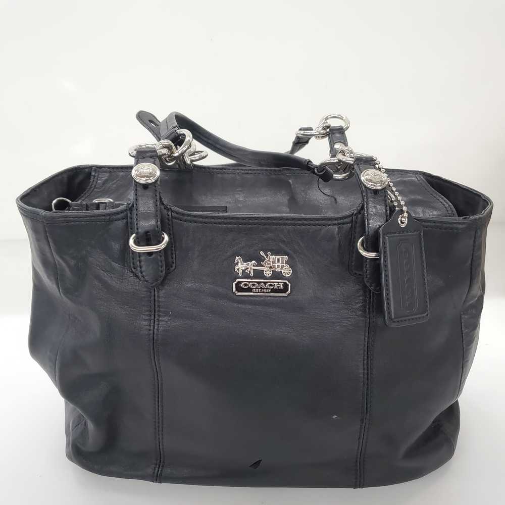 Coach Mia Black Leather Zip Top Shoulder Bag - image 1