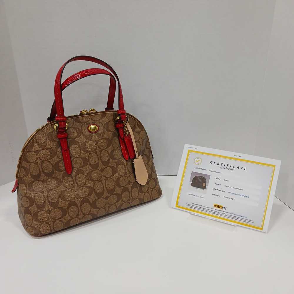 Authentic Coach Peyton Signature Cora Domed Satch… - image 1