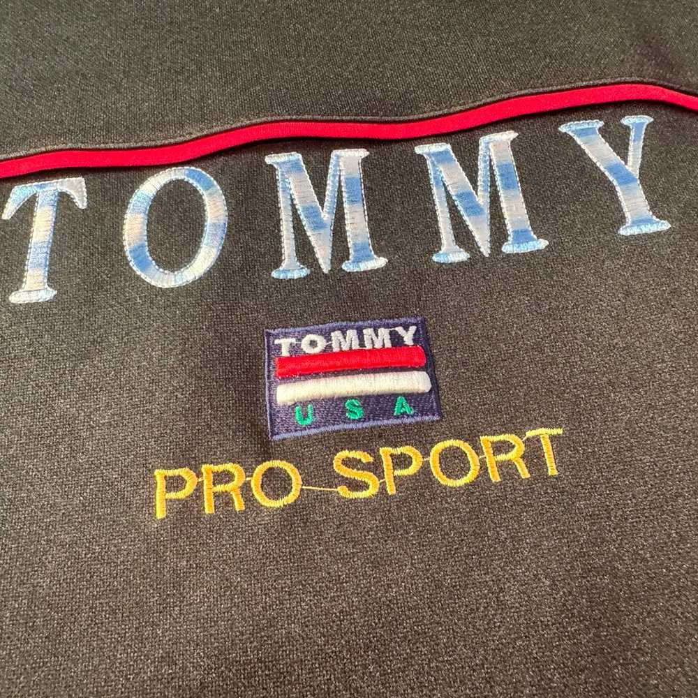Vtg Hilfiger Tommy Sport Tank Men M Black Embroid… - image 2