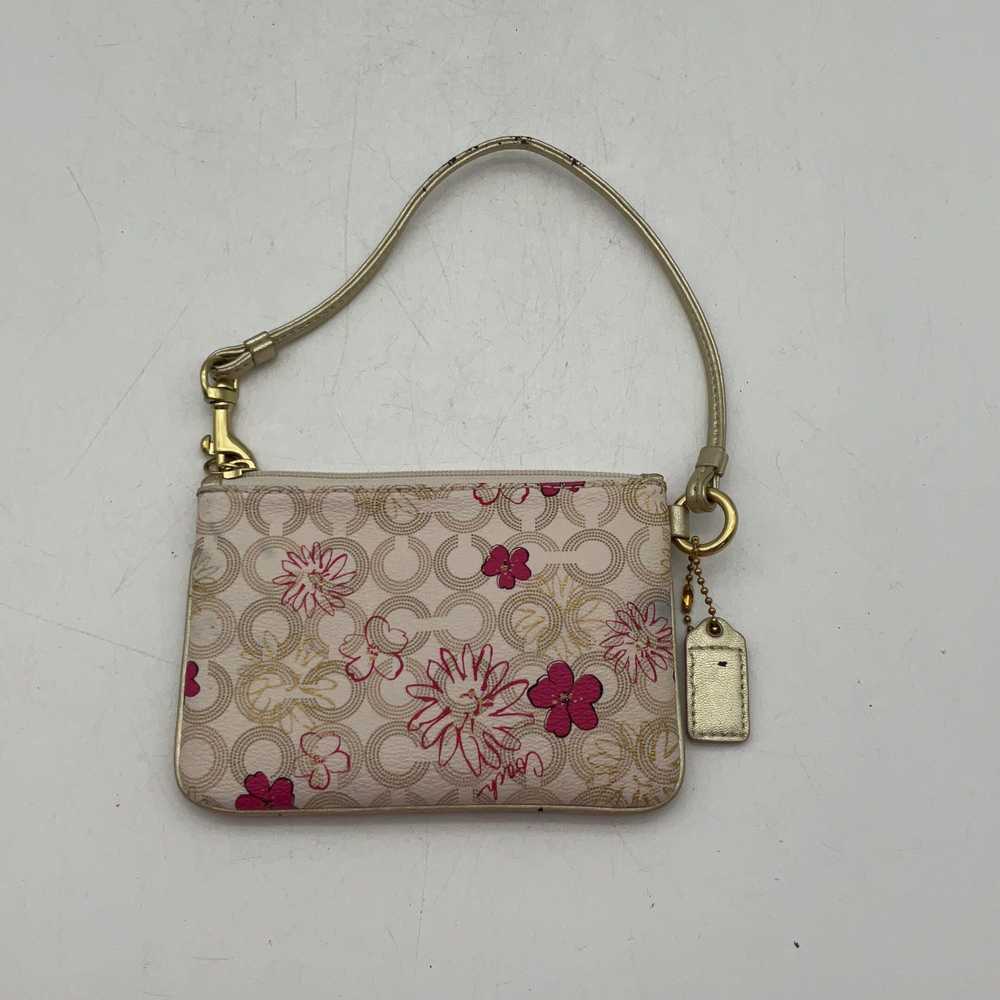 Coach Womens White Pink Leather Floral Op Art Cha… - image 2