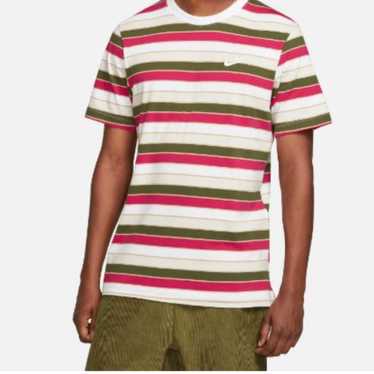 Nike Club White Sport Stripe 100% cotton Mens  T-… - image 1