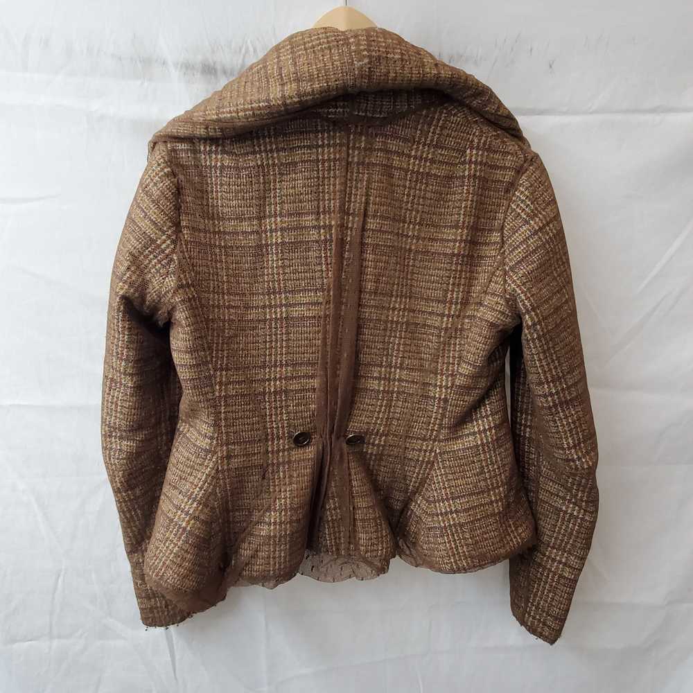 Patrizia Pepe Firenze Brown Plaid Wool Blend Blaz… - image 2