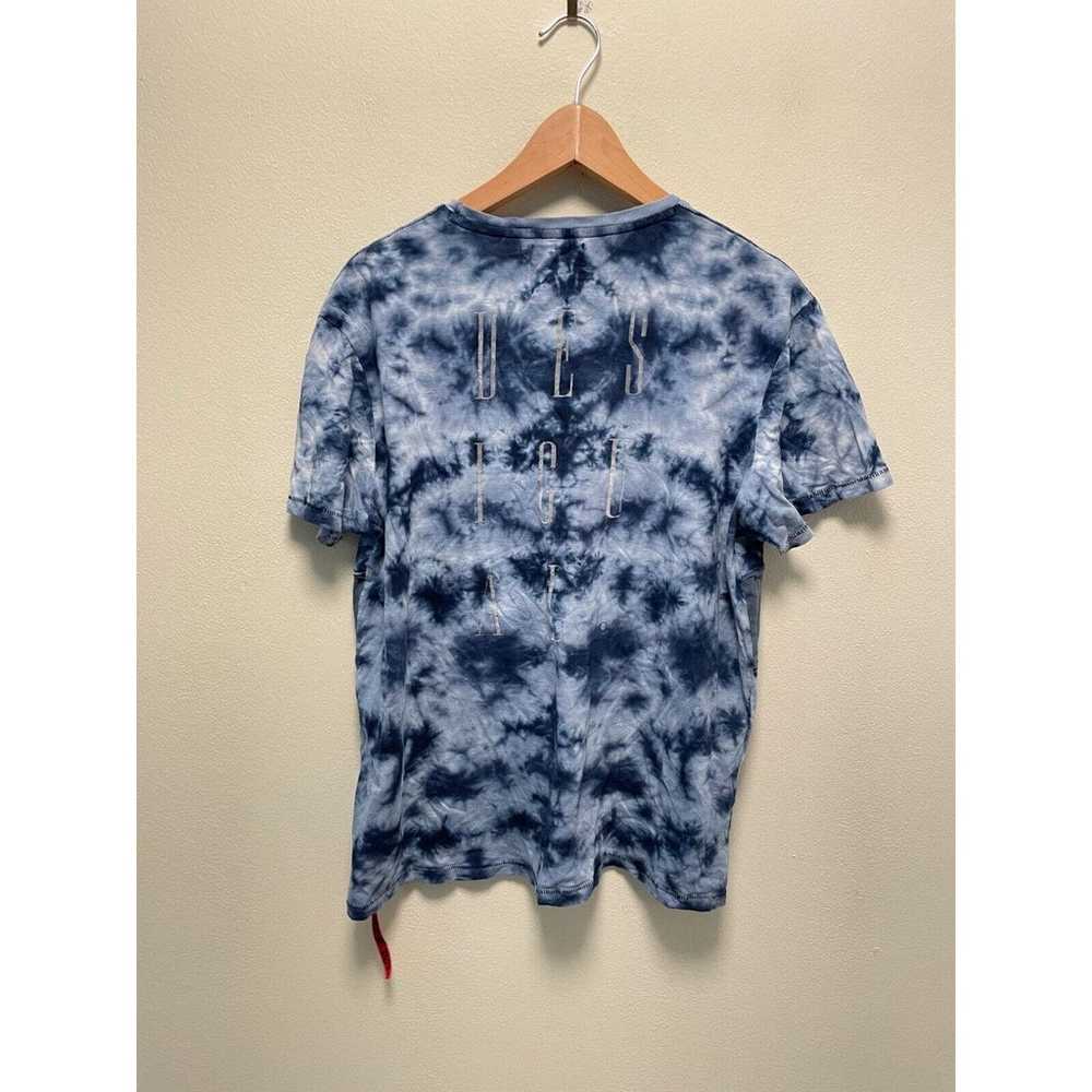 Desigual Mens T Shirt Large Blue Tie Dye Spellout… - image 5