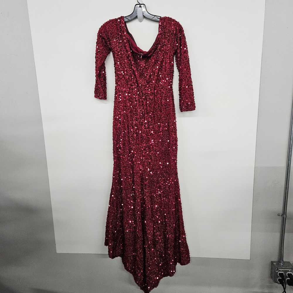 Red Sequin 3/4th Sleeve High Low Dress - image 2