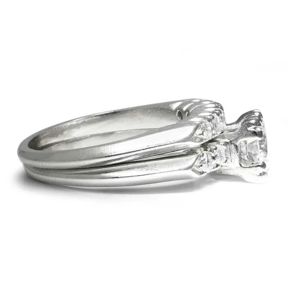 Round Diamond Vintage Wedding Ring Bridal Set Pla… - image 7